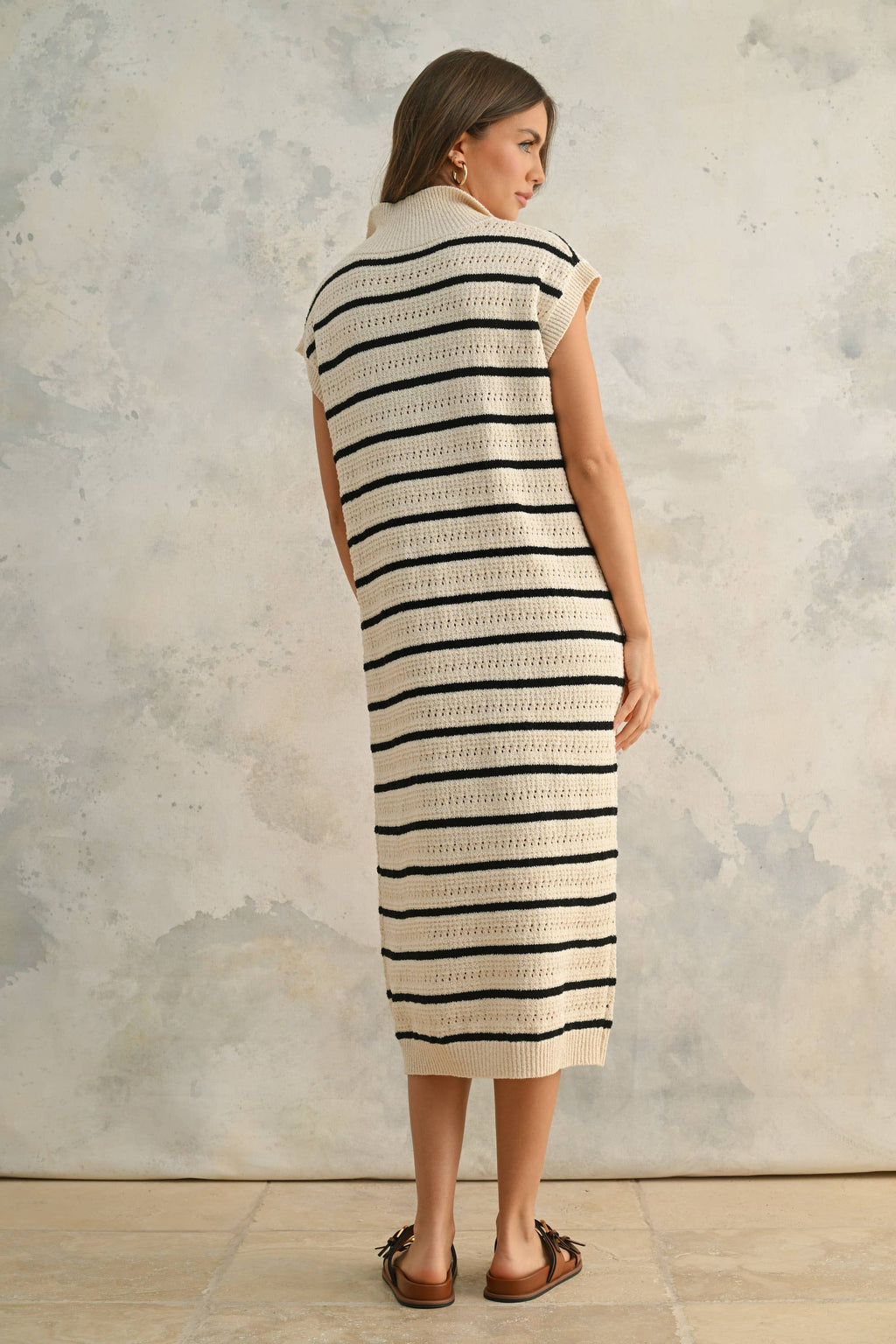 Crochet Knitted Collared Dress