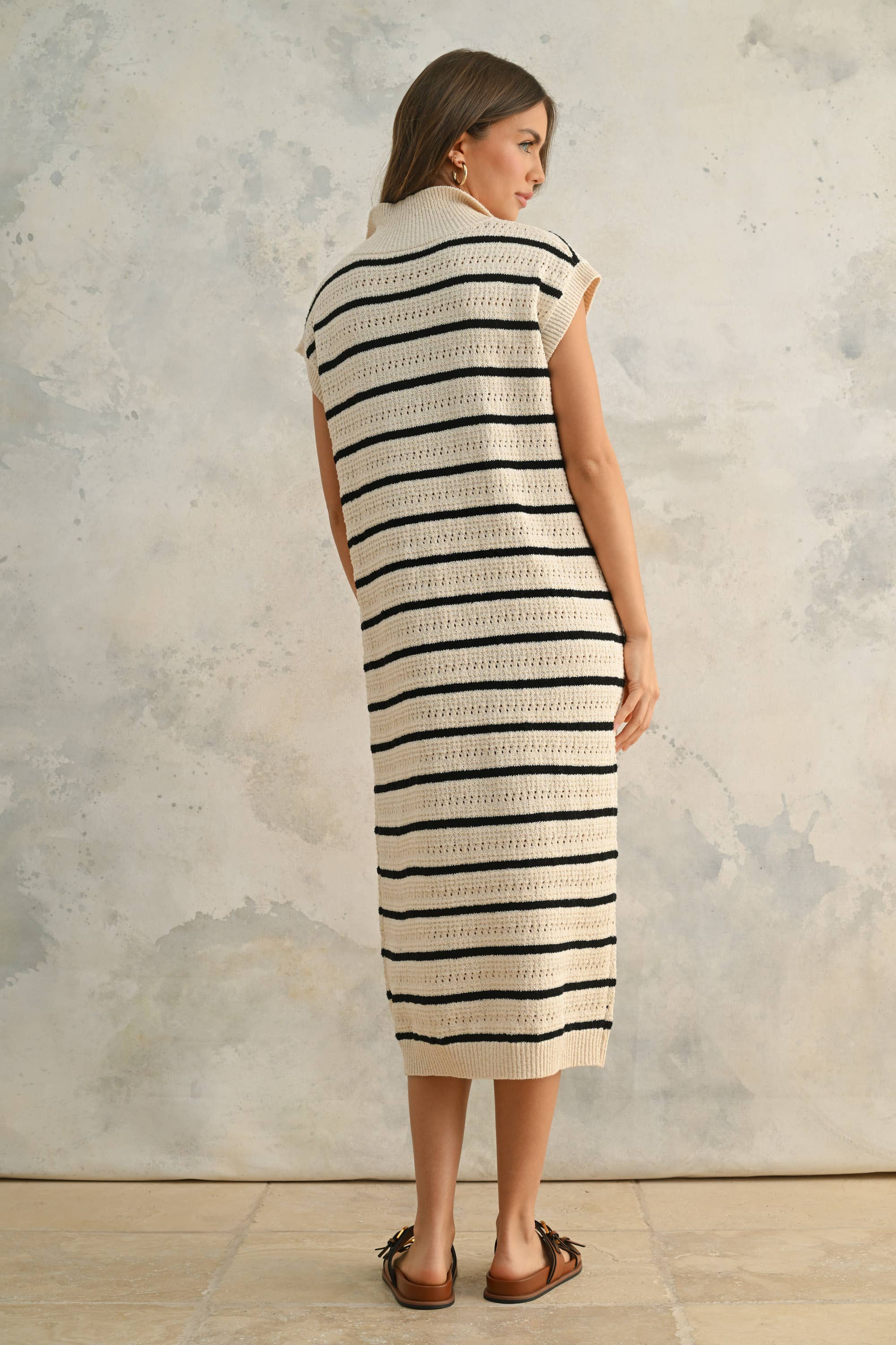 Crochet Knitted Collared Dress