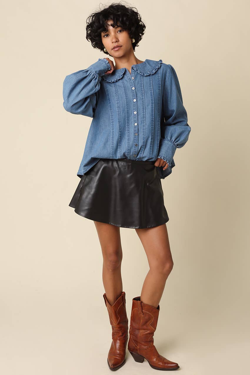 Frida Ruffle Collar Blouse