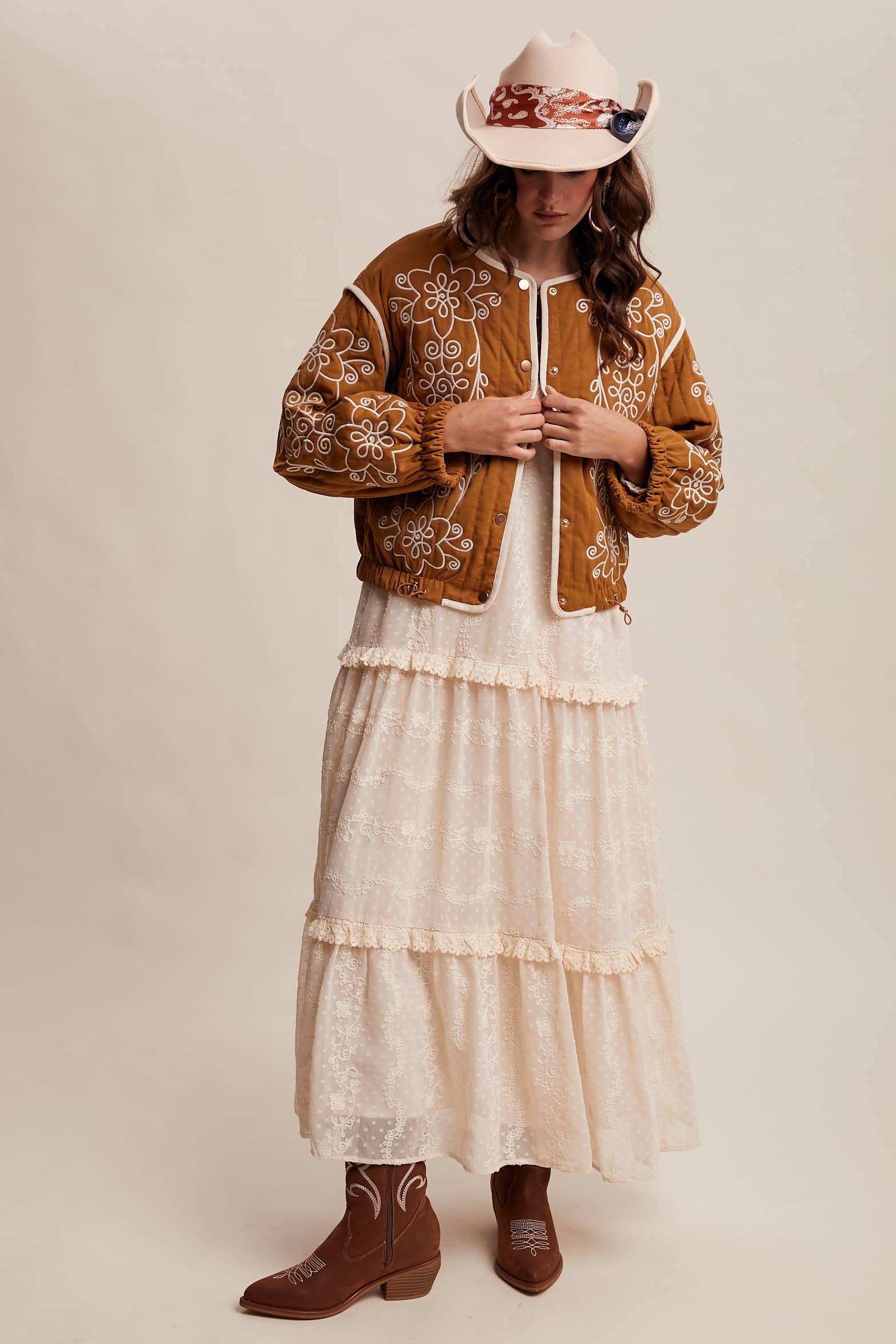 Embroidered Quilted Western Jacket