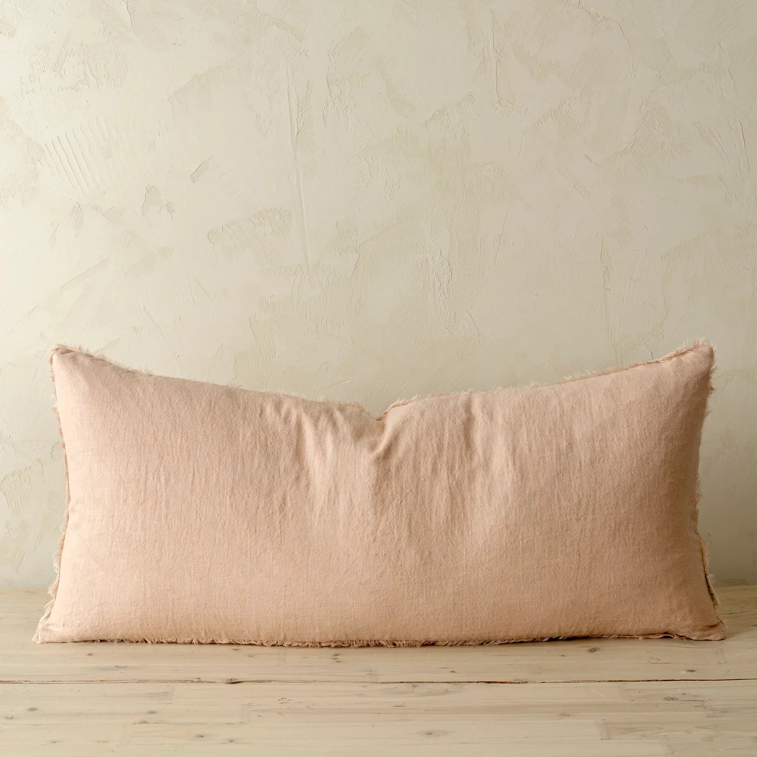 Pink Linen Fringe Pillow
