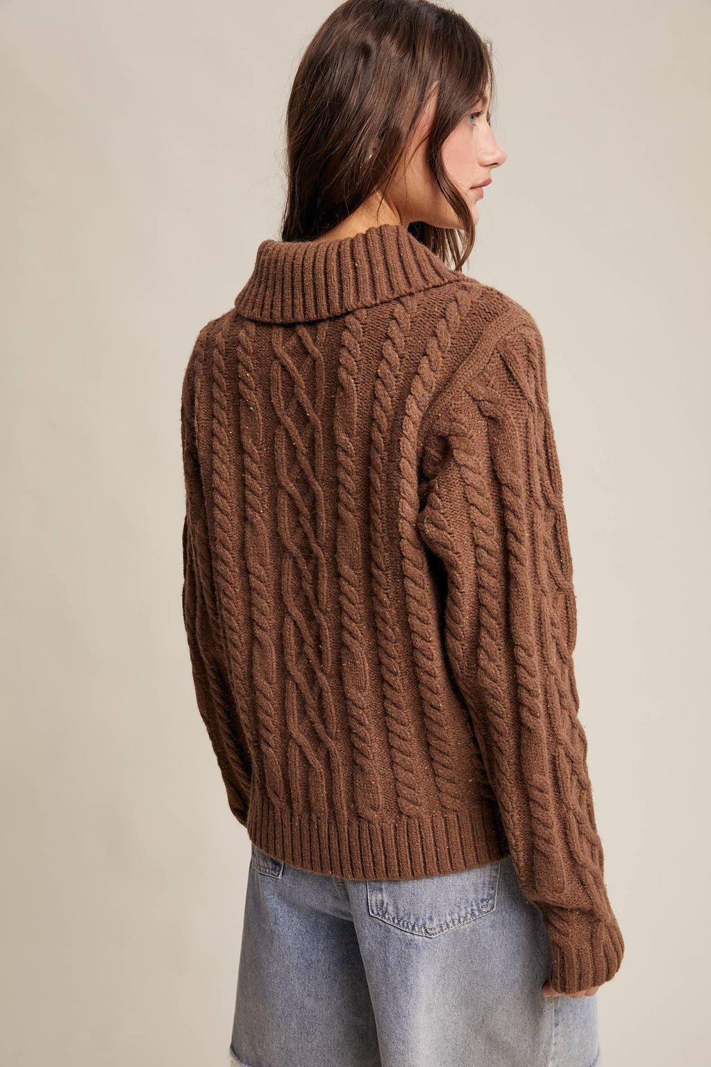 Collared Cable Knit Sweater
