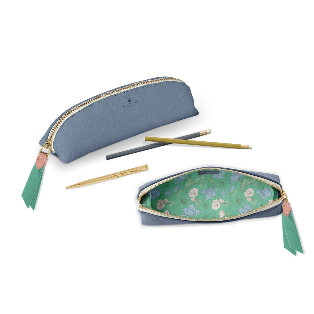 Periwinkle Luxe Slim Pencil Pouch