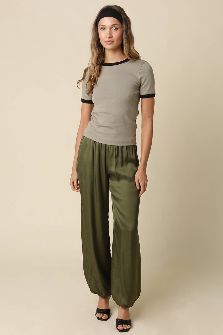 Ivy Contrast Trim Crewneck Tee