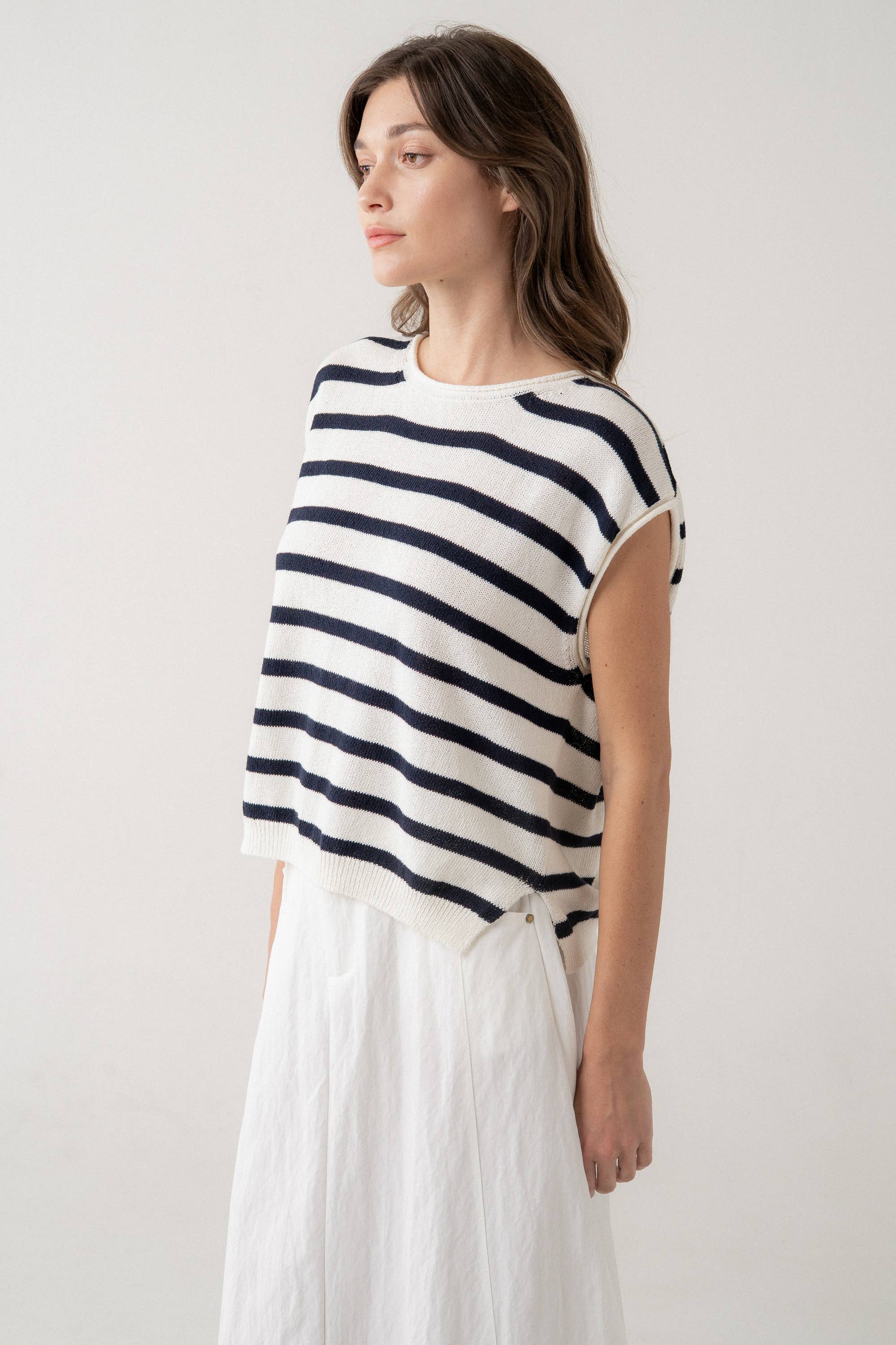Modern Mariner Striped Knit Top