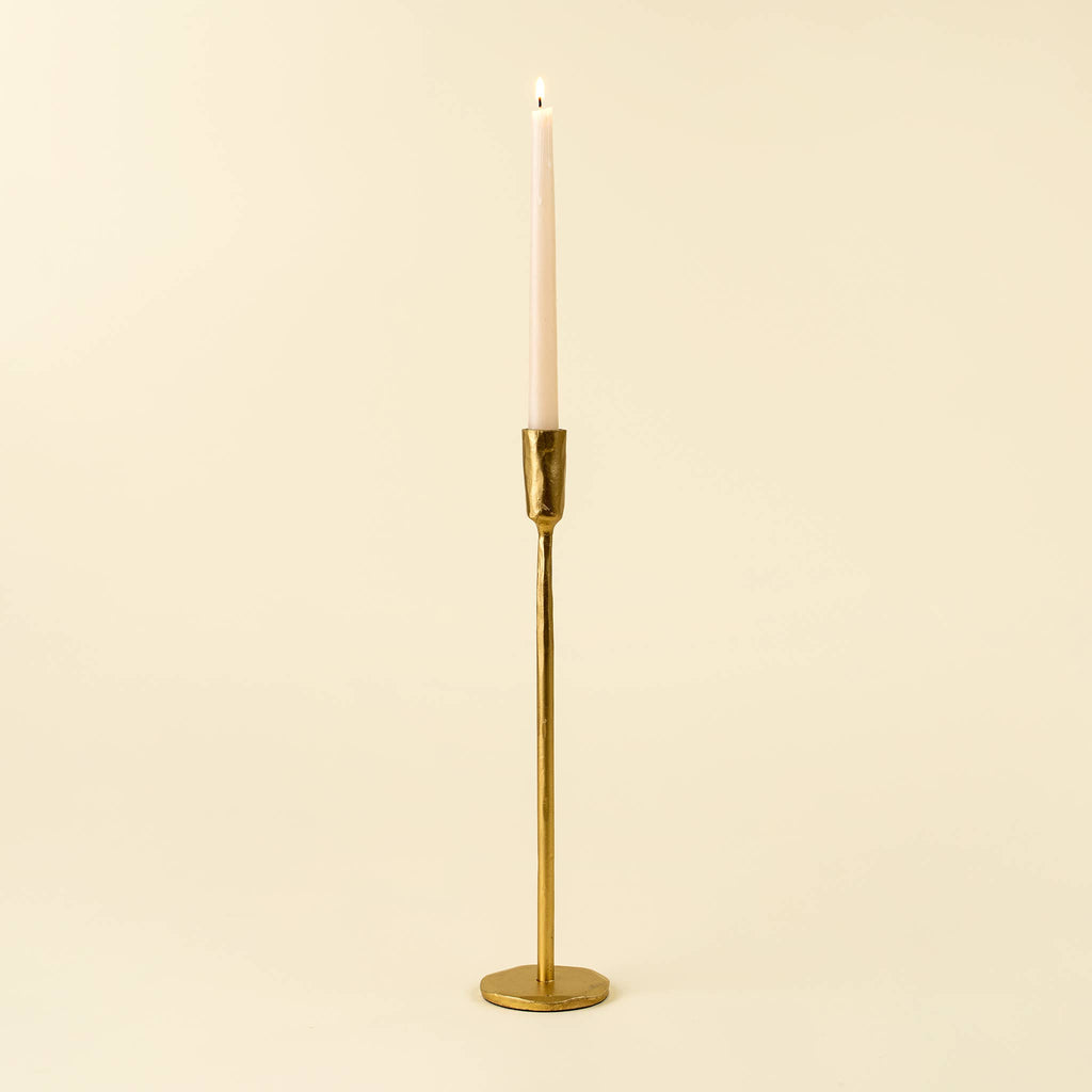 Luna Forged Candlestick (Large Gold)