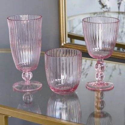VIDA Acrylic Double Old Fashioned Pink Glass