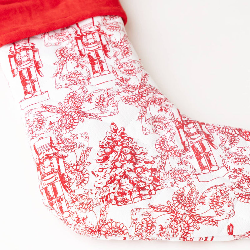 Nutcracker Toile Quilted Stocking