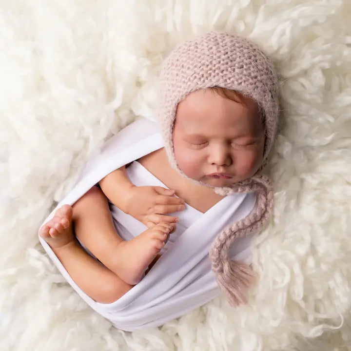 Newborn Angora Knit Bonnet