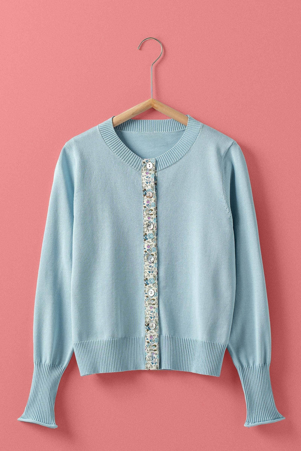 Contrast Floral Cardigan