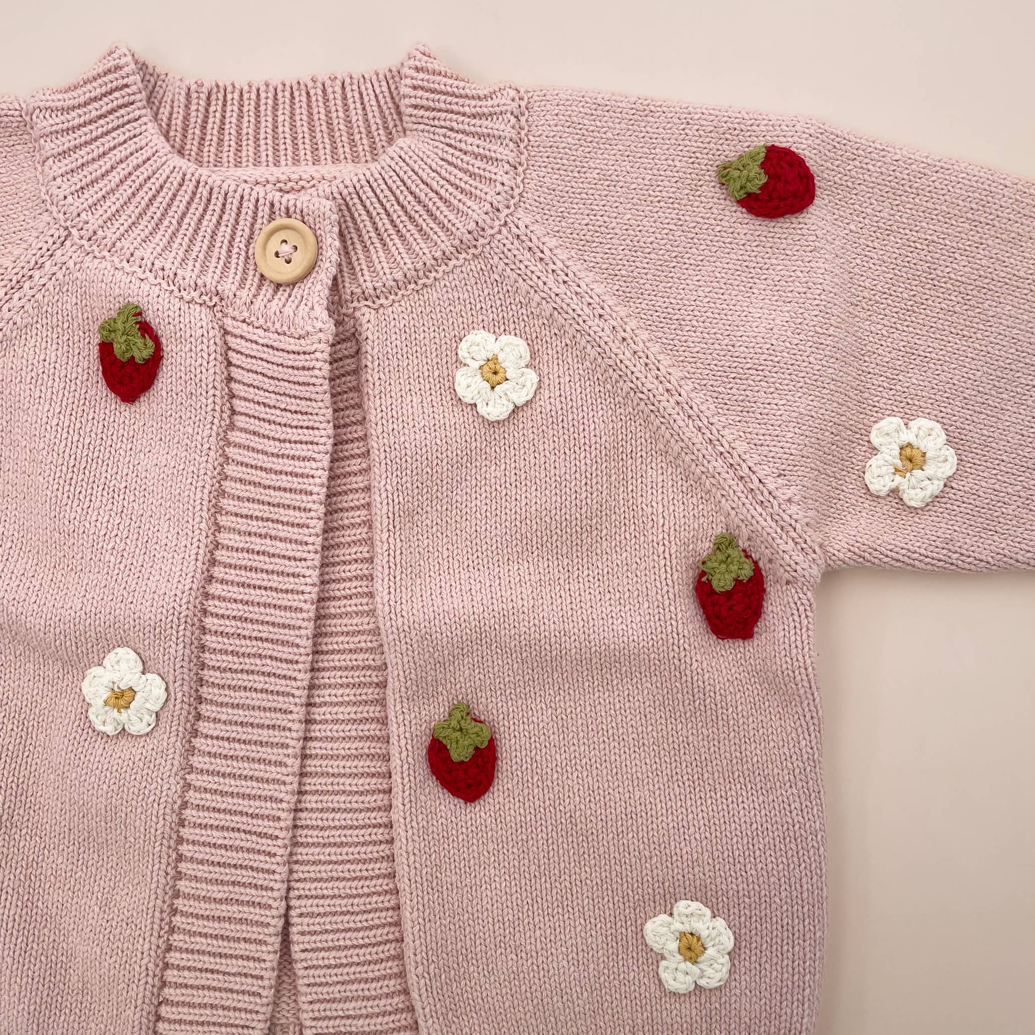 Strawberry Flower Baby Cardigan