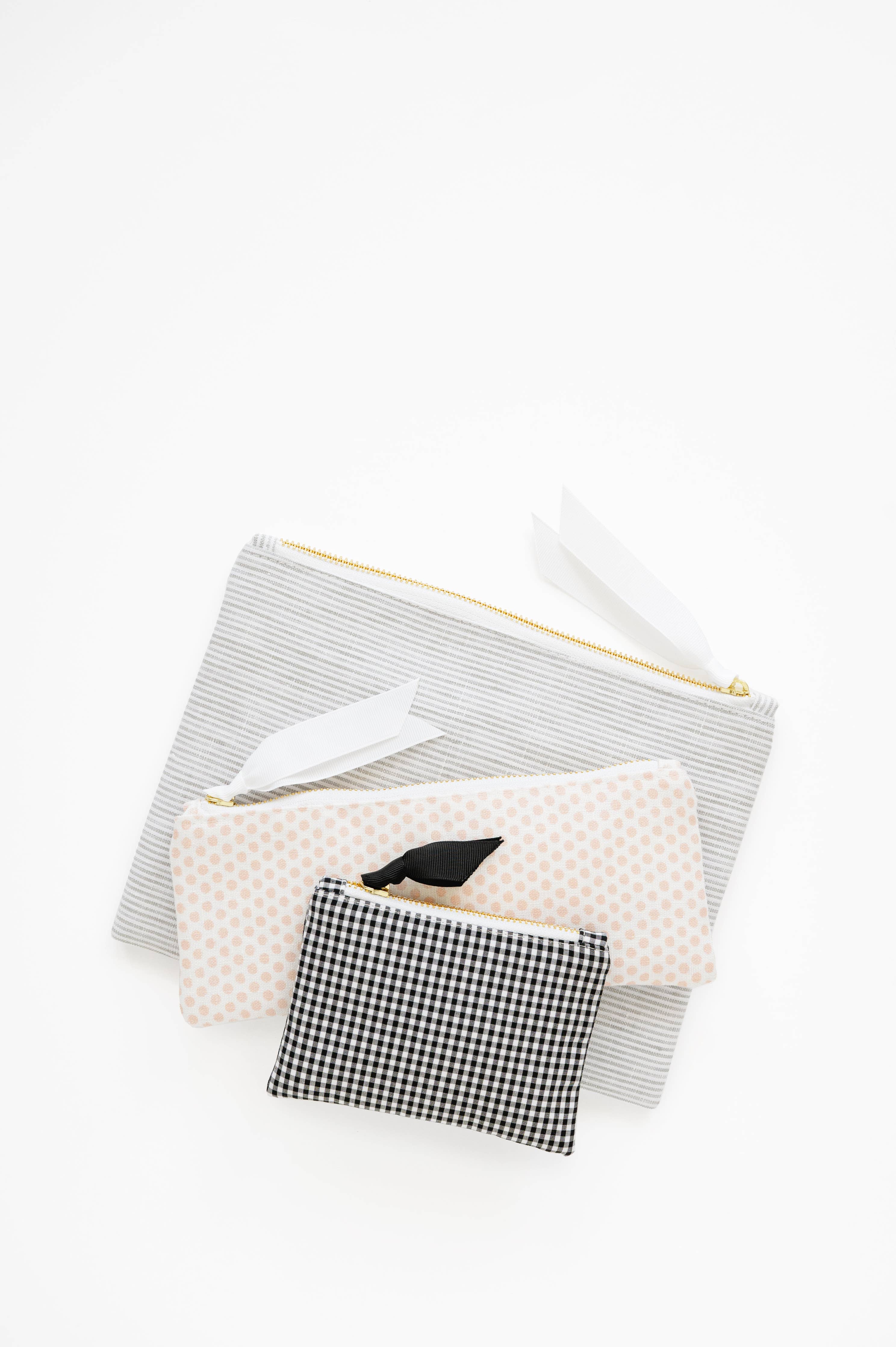 Pink Pinstripe Pencil Pouch