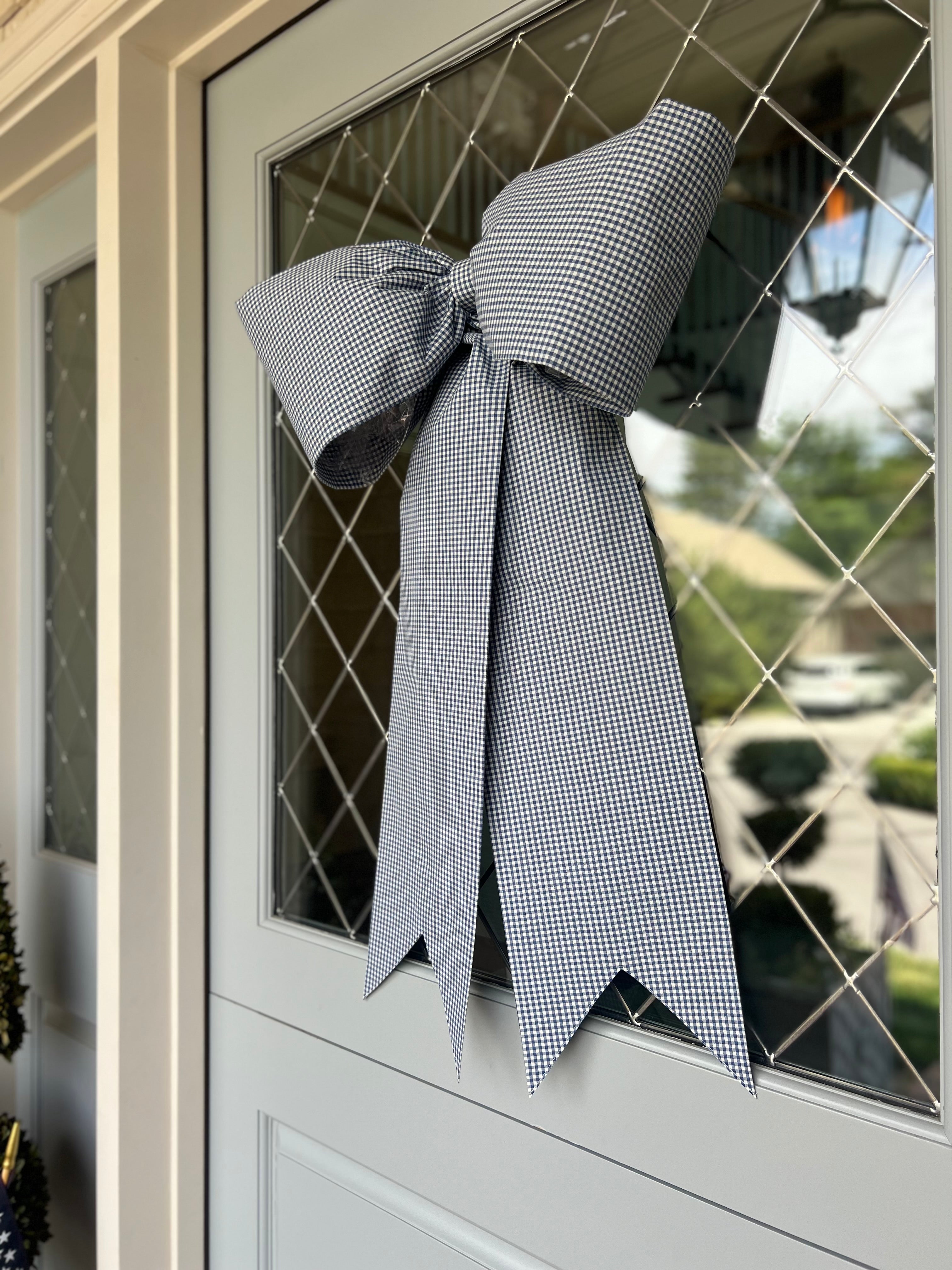 Tiny Blue Gingham Bow