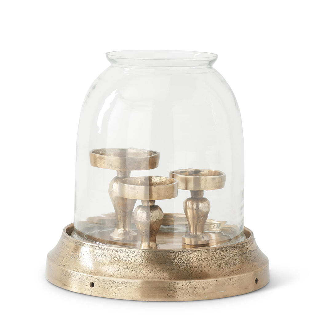 Antique Gold Domed Hurricane