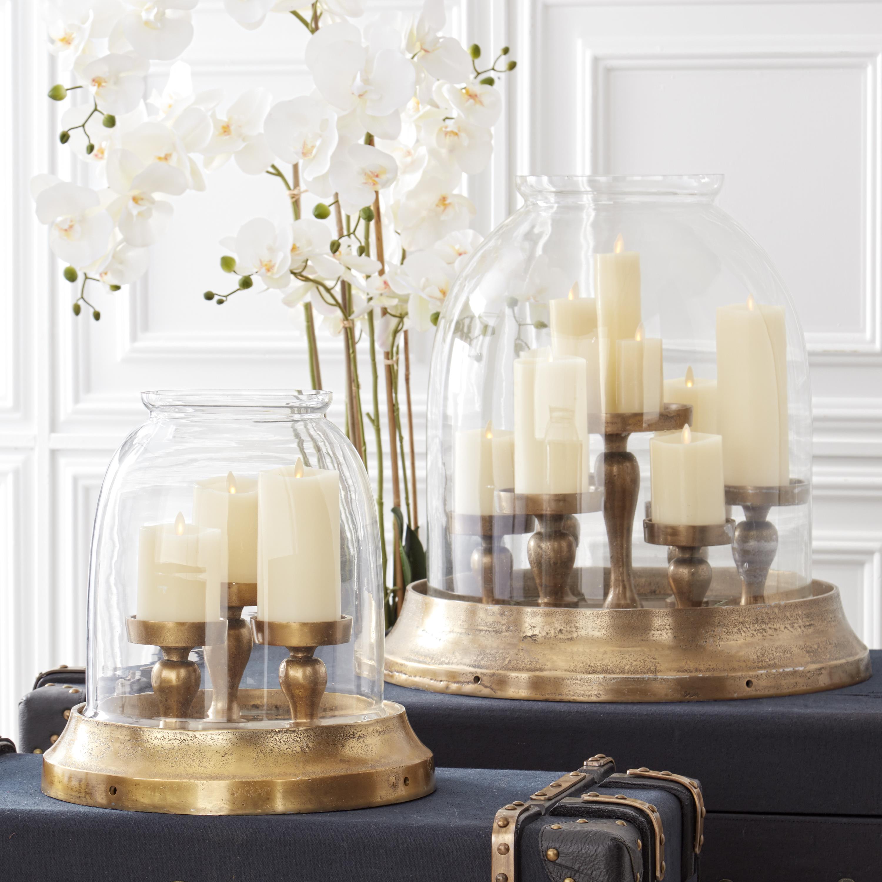 Antique Gold Domed Hurricane