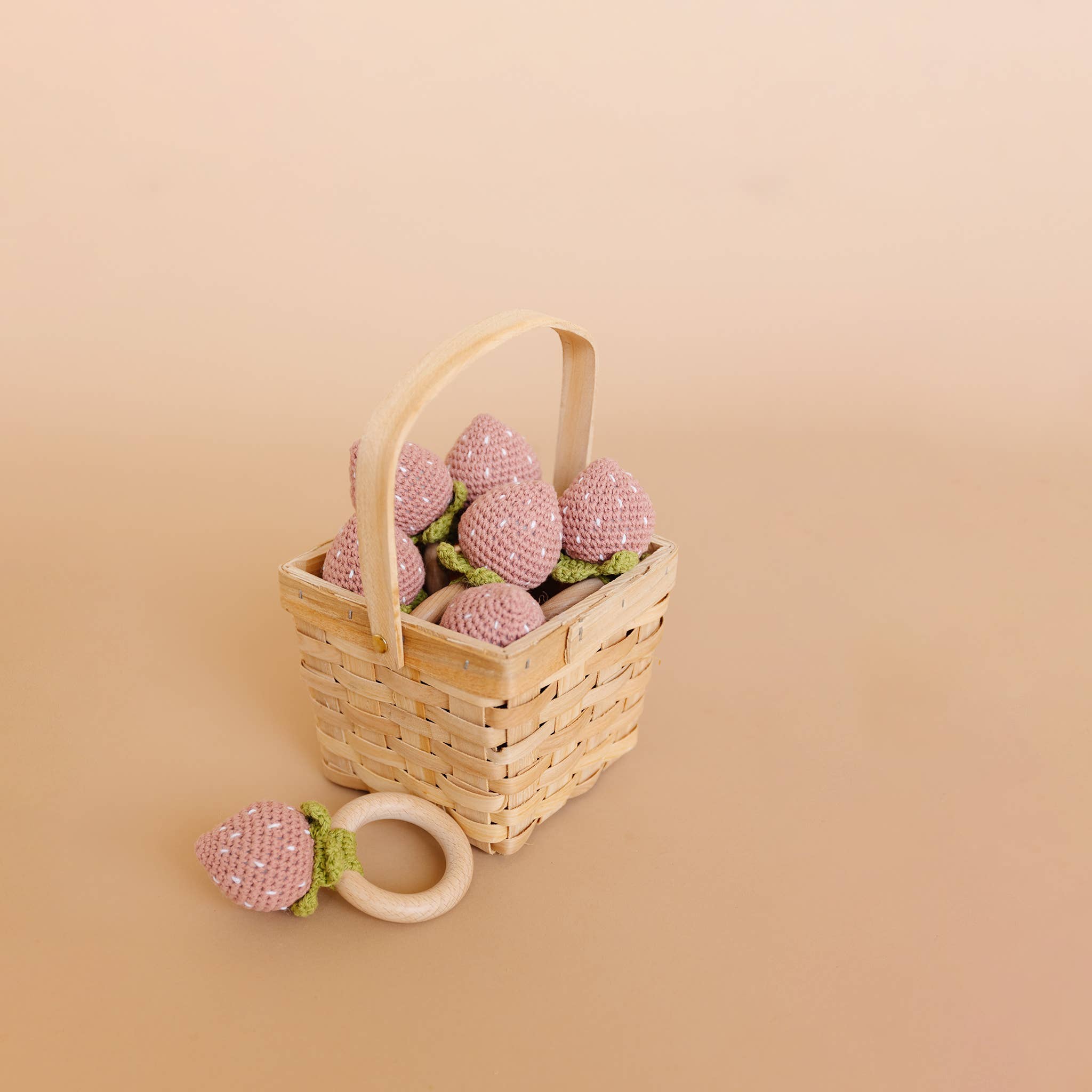 Strawberry Pink Teether Rattle