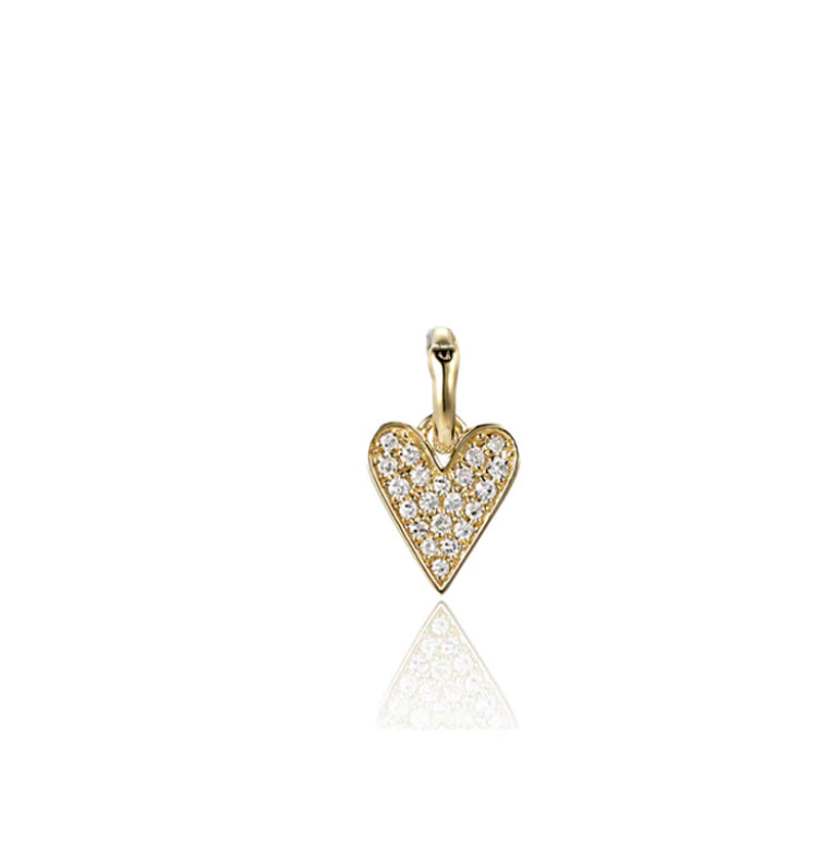 Diamond Elongated Heart Pendant Charm