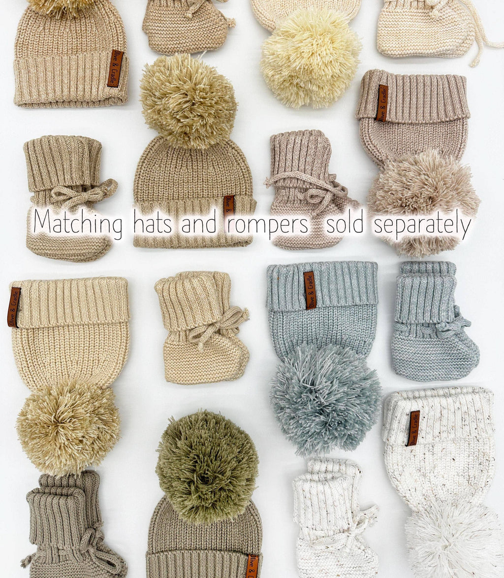 Garter Cotton Knitted Booties