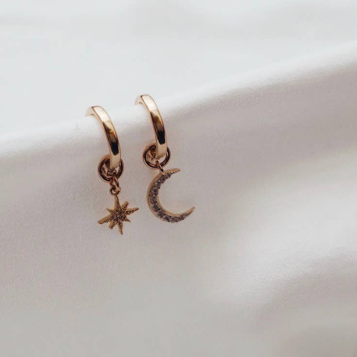 CELESTIAL STAR AND MOON HOOPS