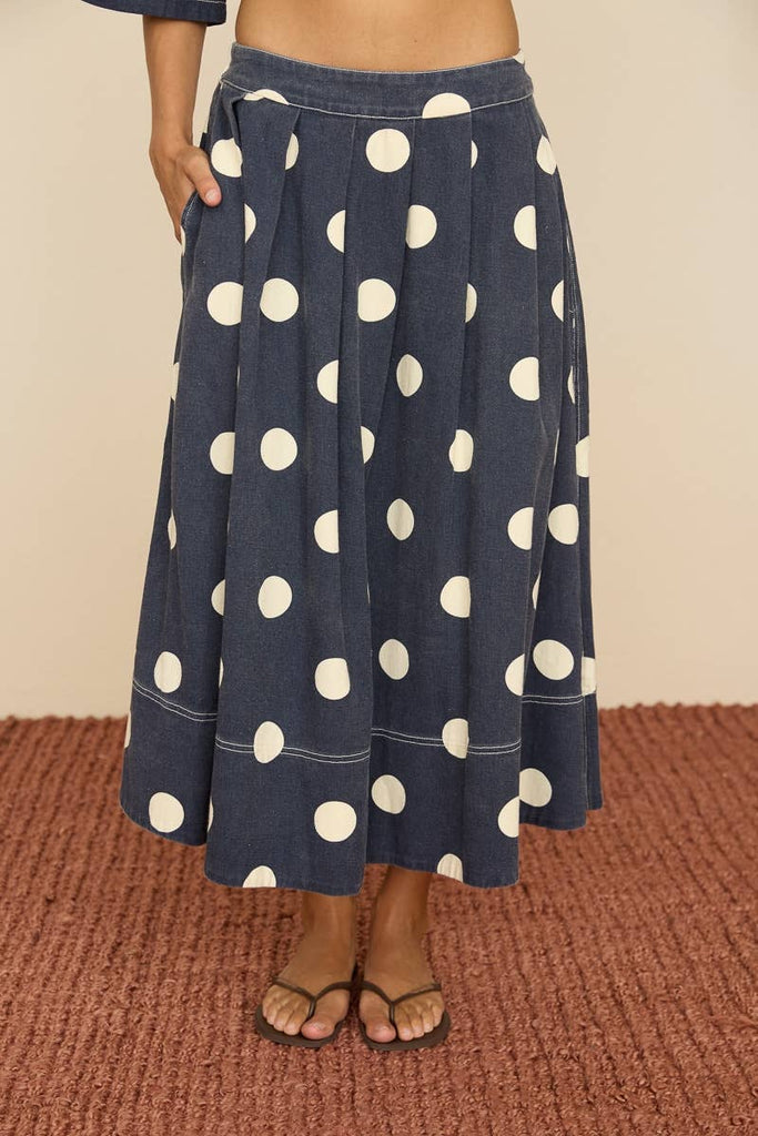 Polka Dot Midi Skirt