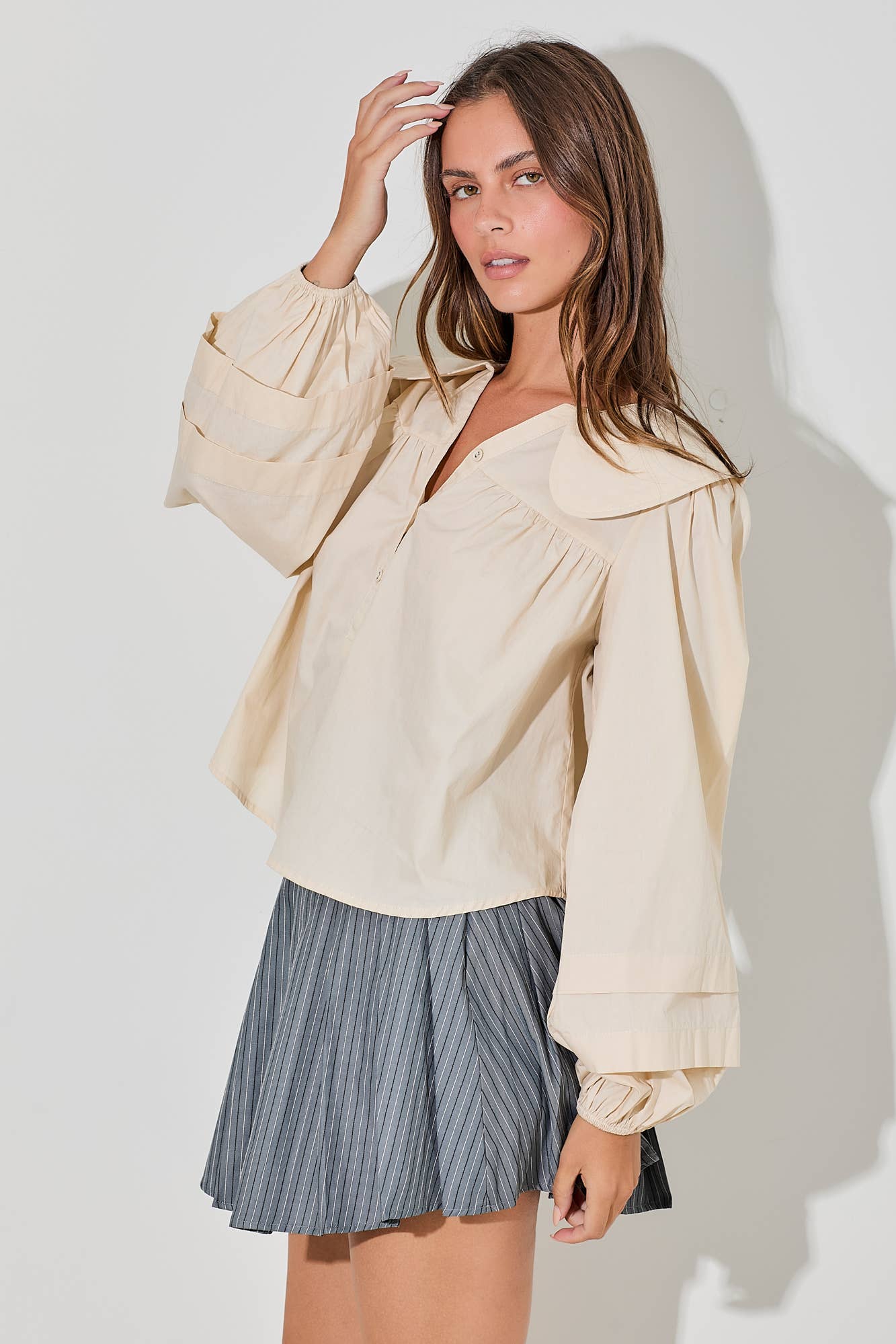 Round Collared Button Up