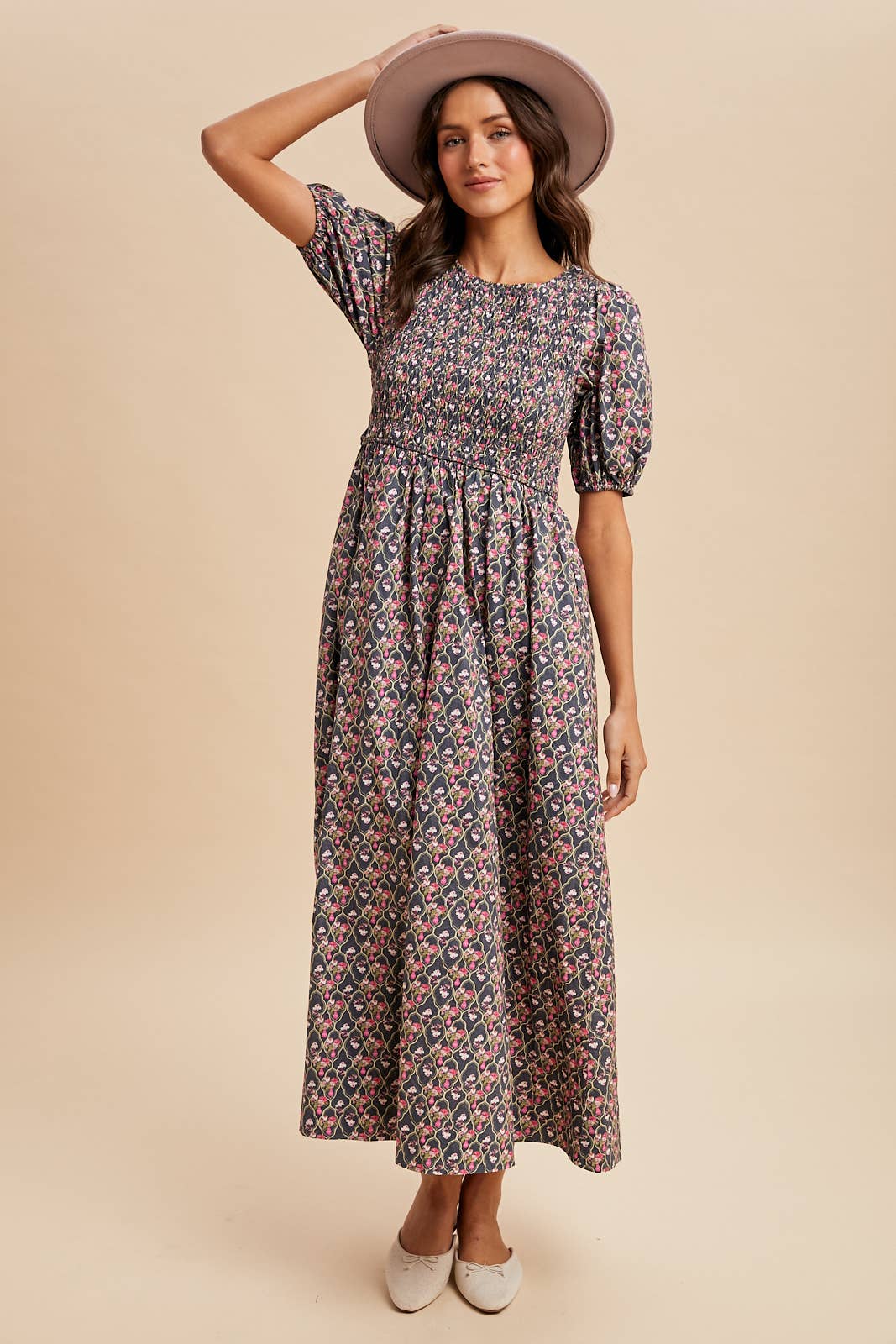 Smocked Floral Maxi Dress