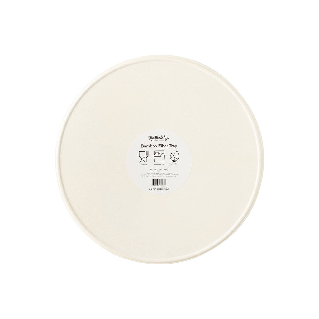 Land of the Free Reusable Bamboo Round Serving Tray