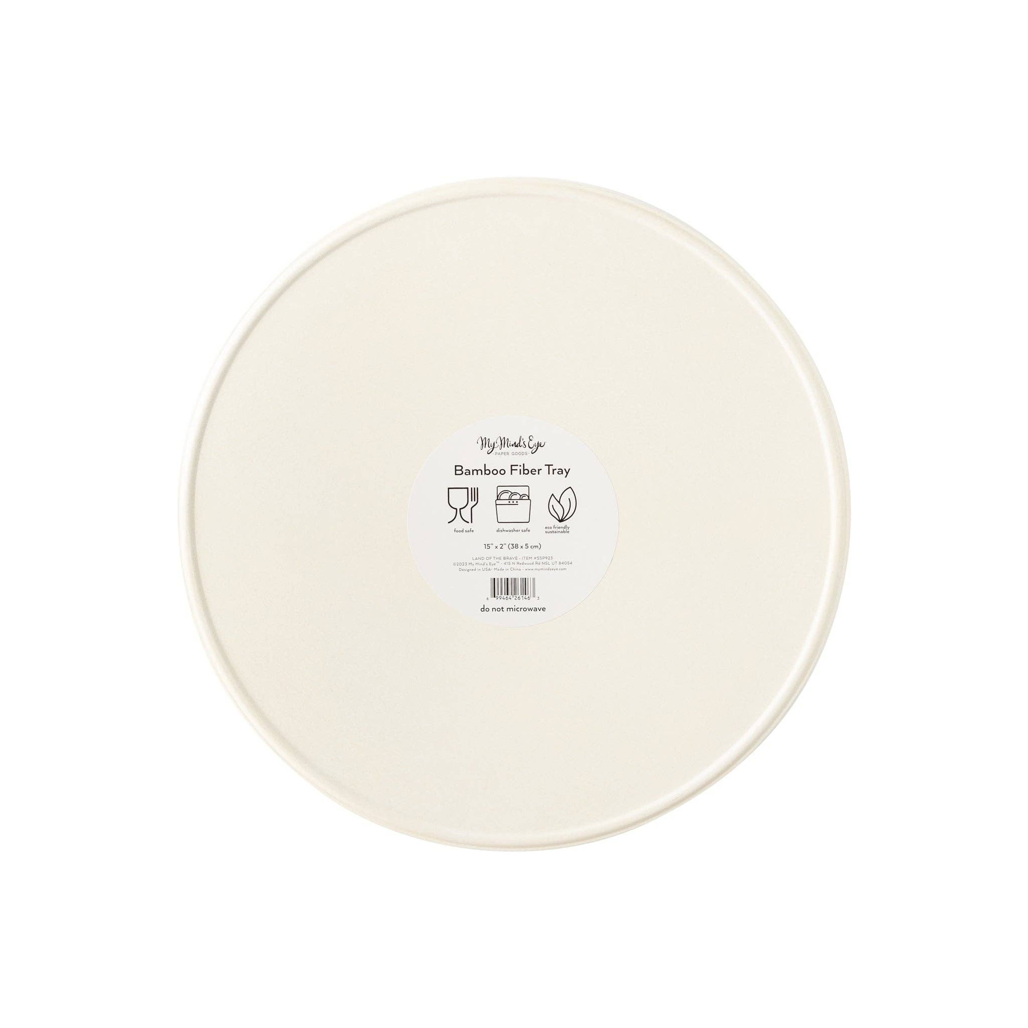 Land of the Free Reusable Bamboo Round Serving Tray