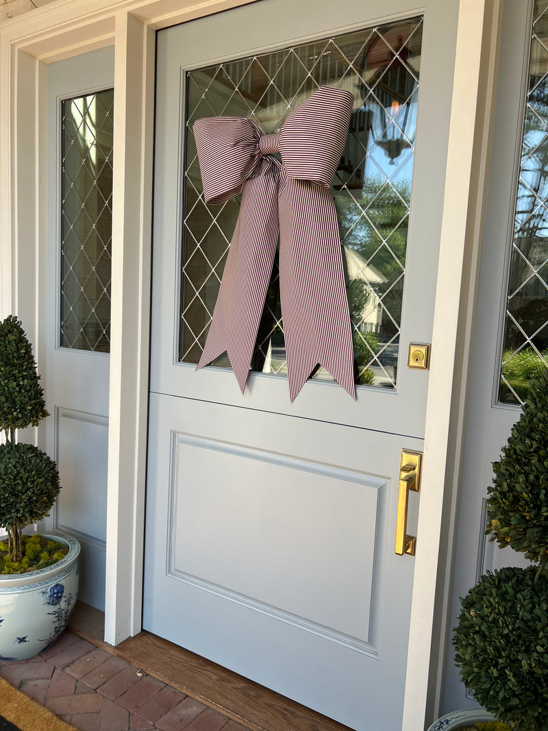 Plum Striped Bow