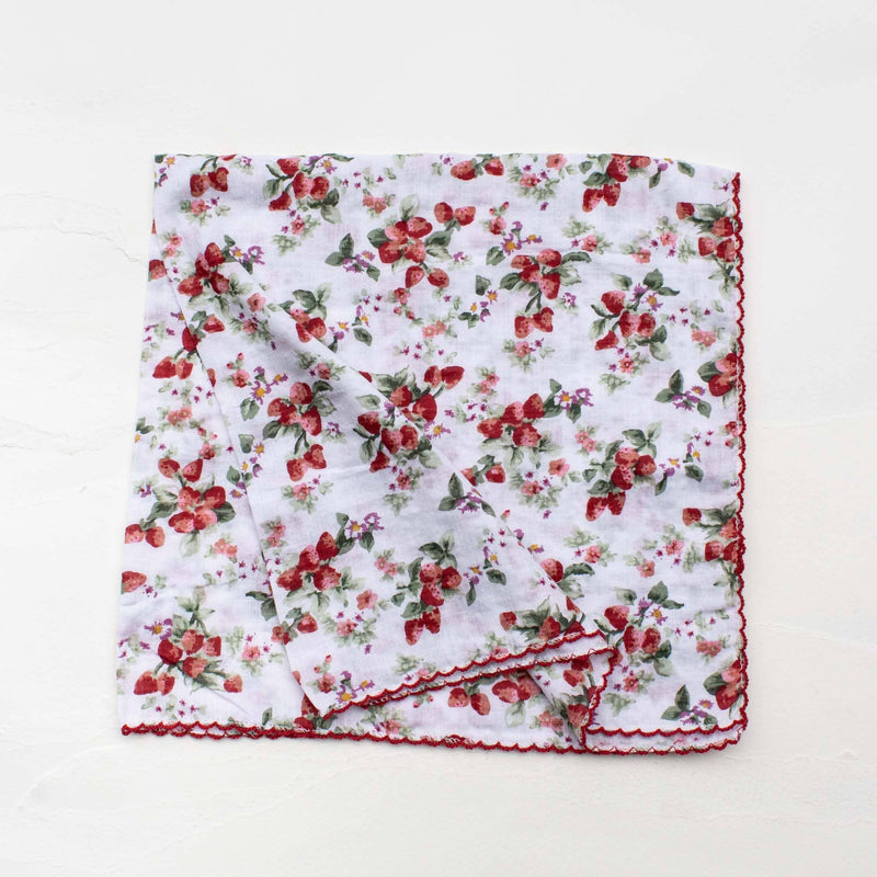 Vintage Strawberry Cotton Scarf