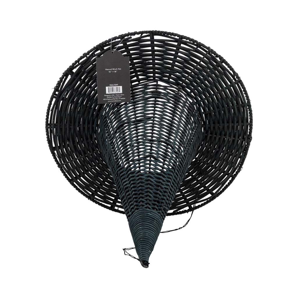 Large Natural Rattan Witch Hat