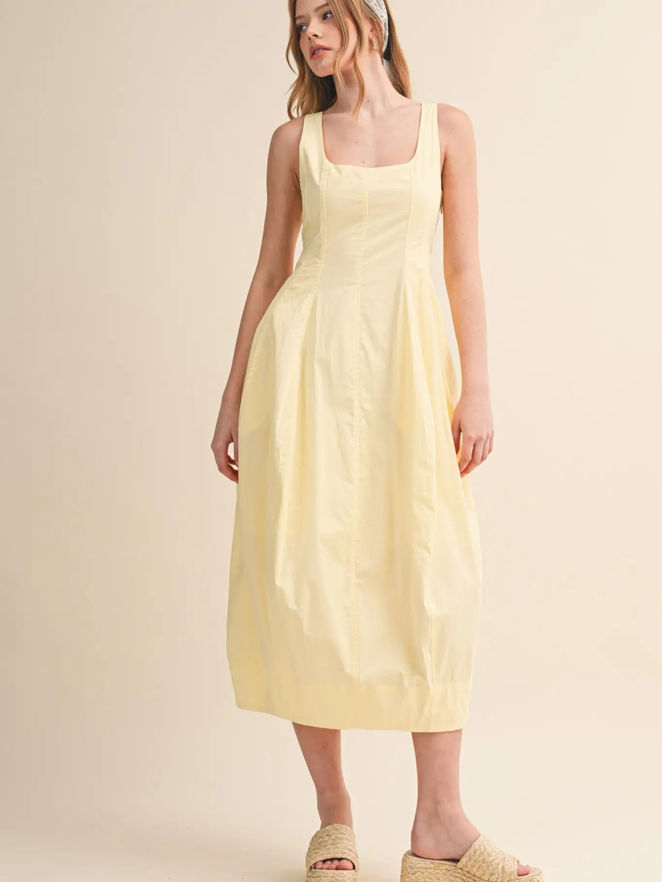Yellow Tulip Hem Midi Dress