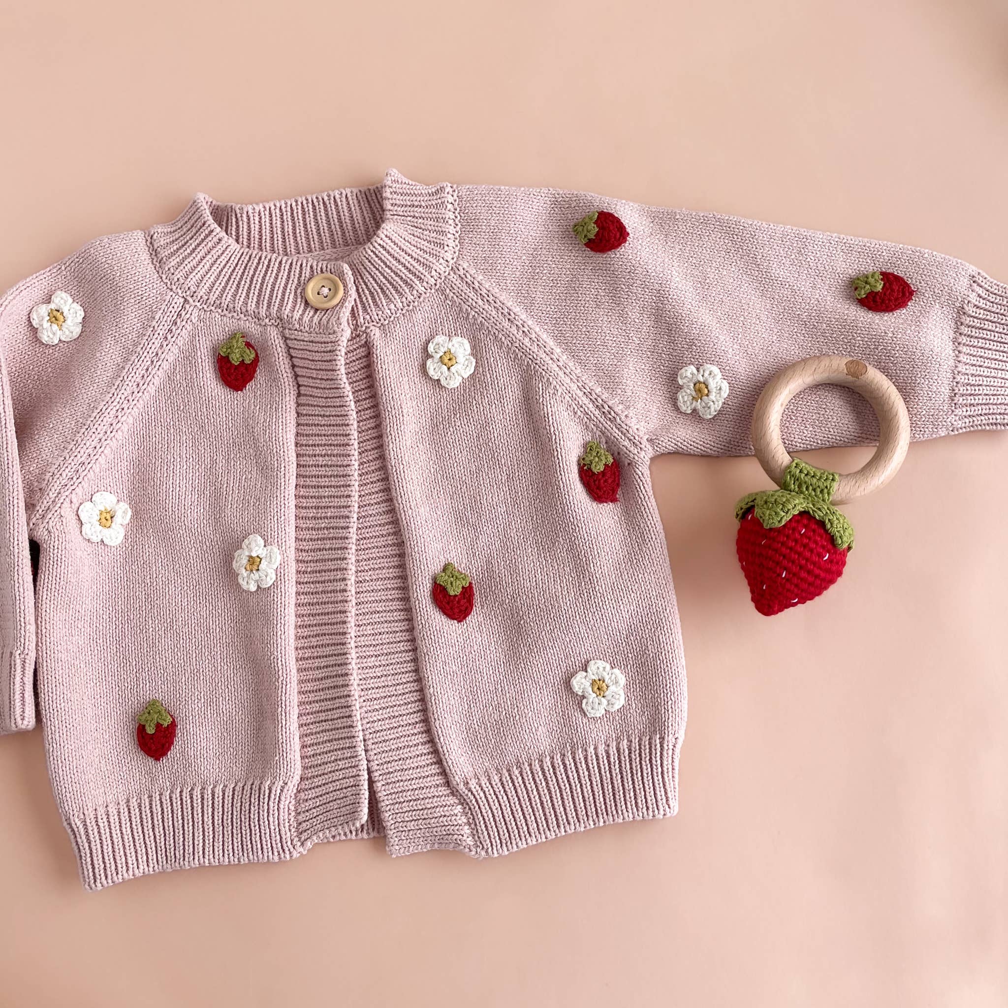 Strawberry Flower Baby Cardigan