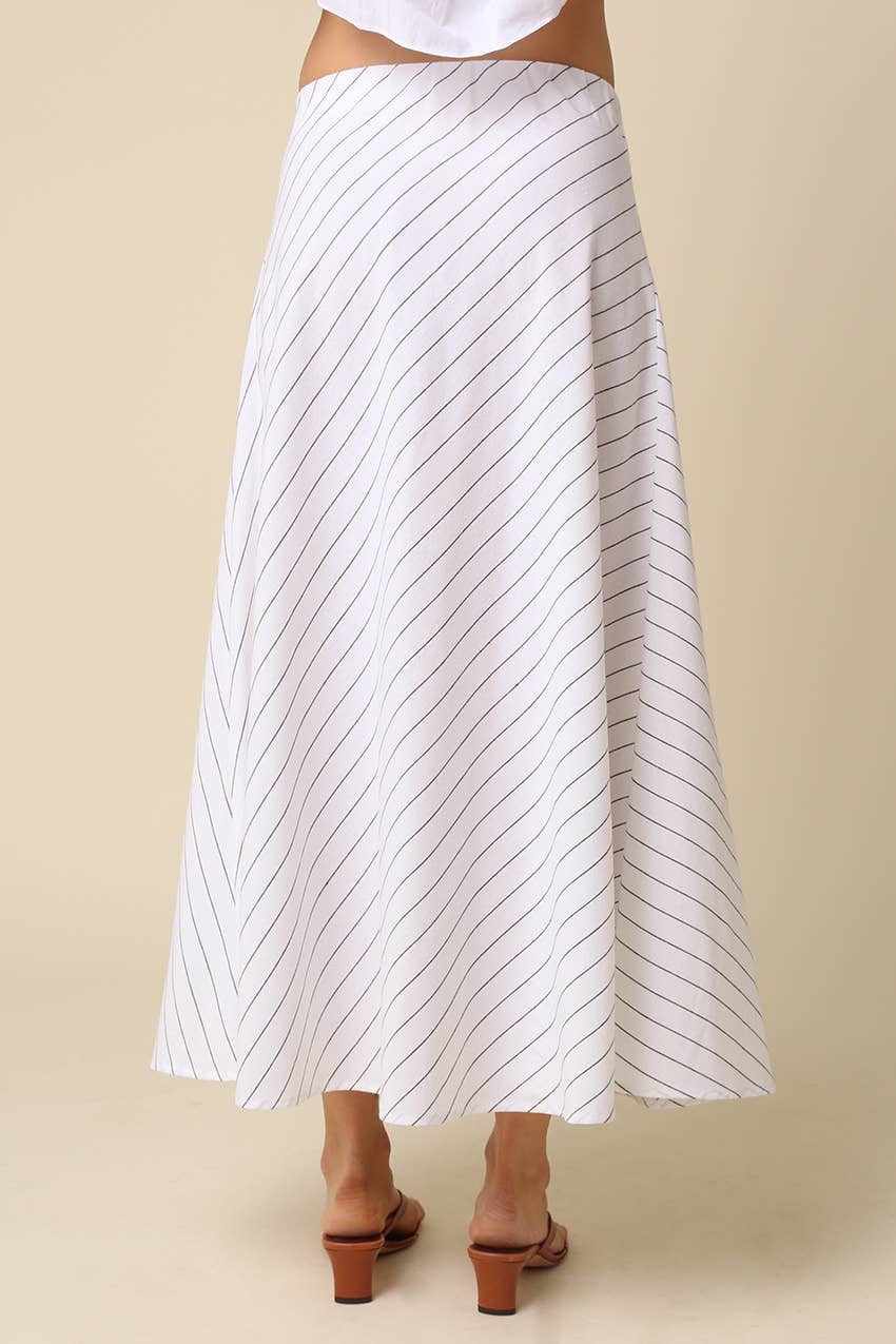 Lena Diagonal Stripe A-Line Maxi Skirt