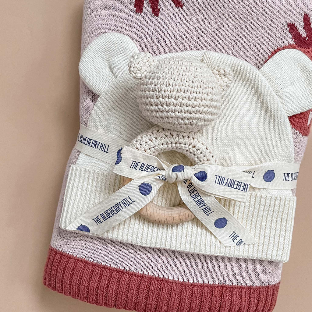 Cream Bear Teether Rattle