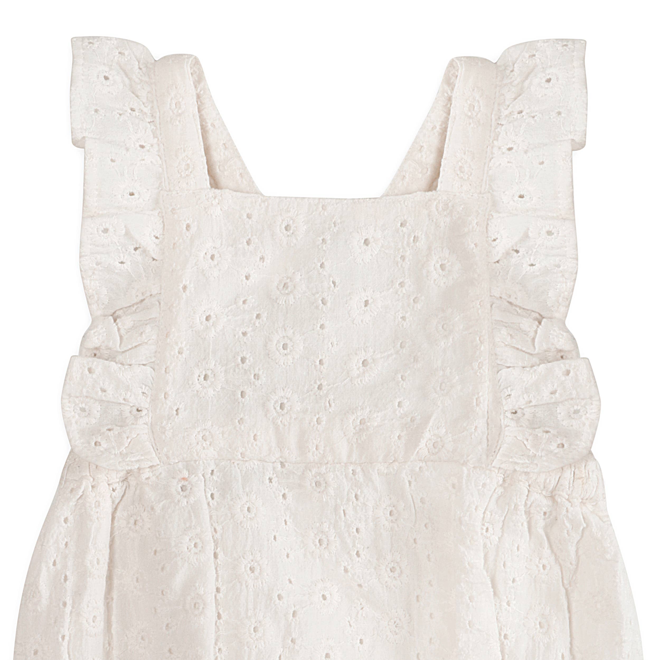 Alaina Schiffli Baby Romper + Headband Set