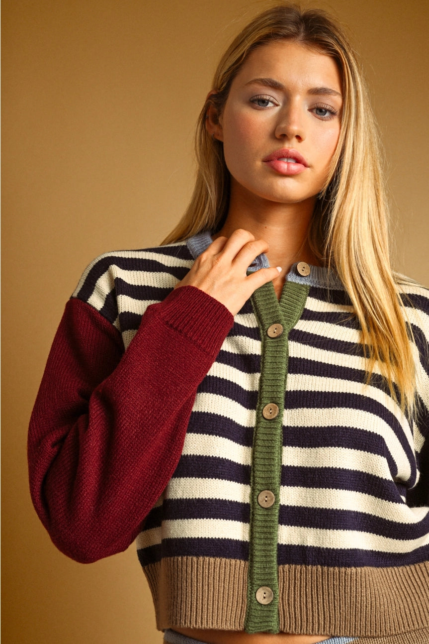 Stripe Mix Cardigan