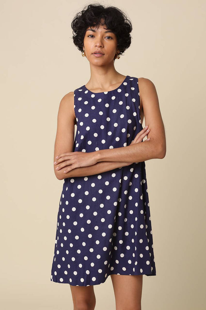 Noelle Polka Dot Shirt Mini Dress