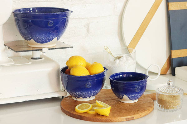 Blue Handthrown Mixing Bowl