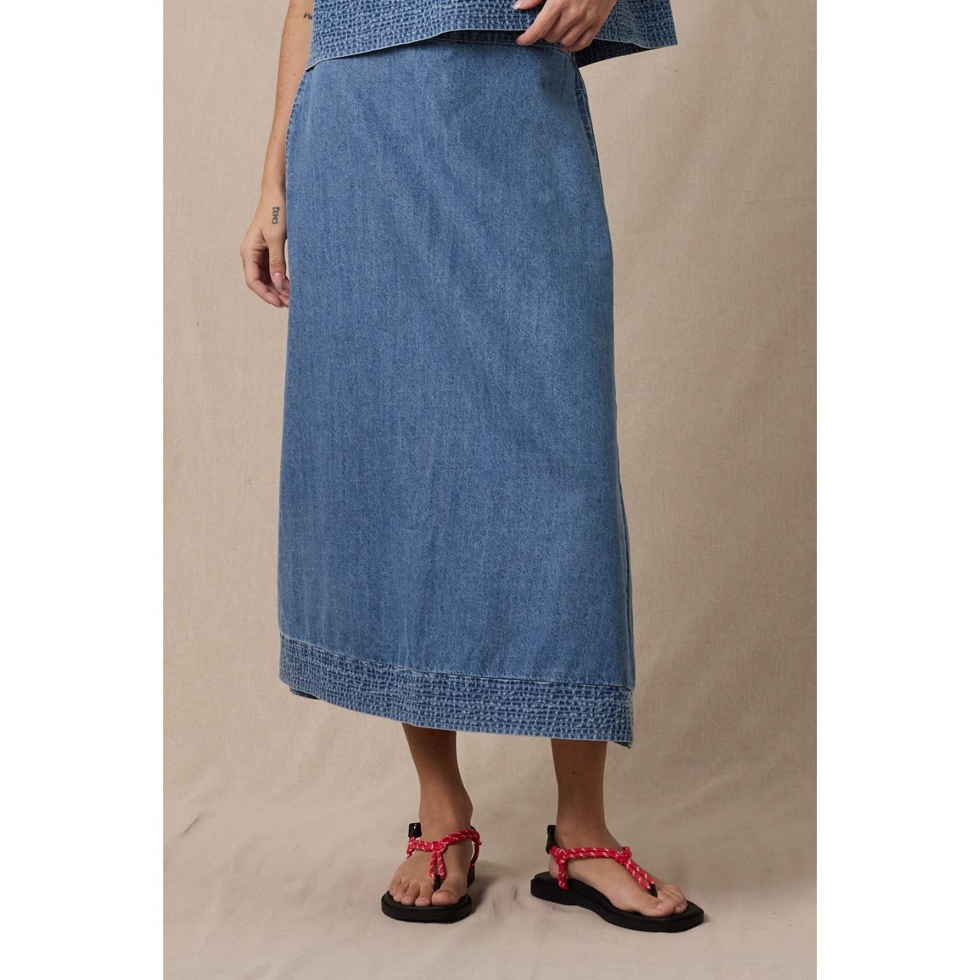 Denim Midi Skirt