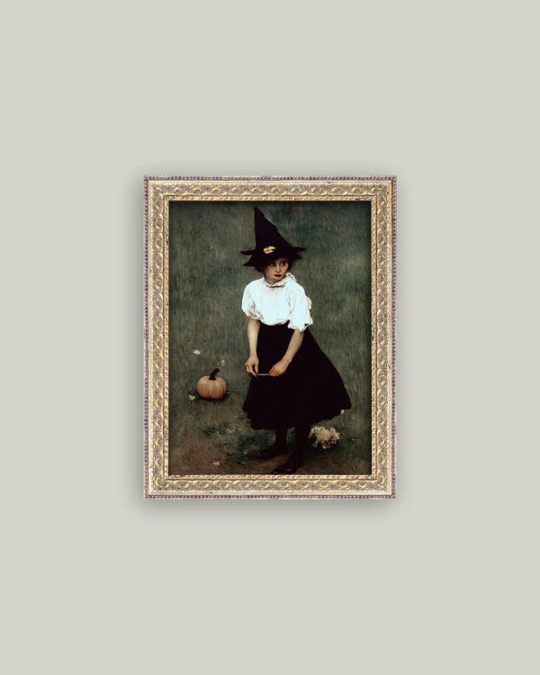 Little Witch Framed Antique Art