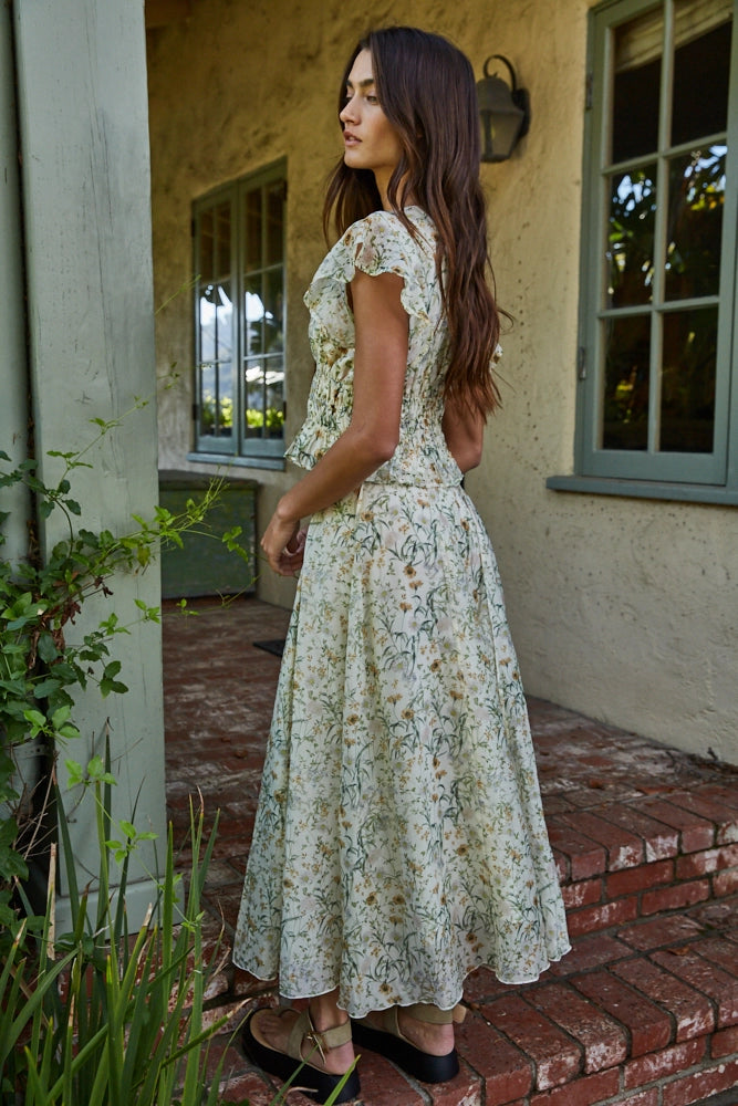 Floral Print Ruffle Top