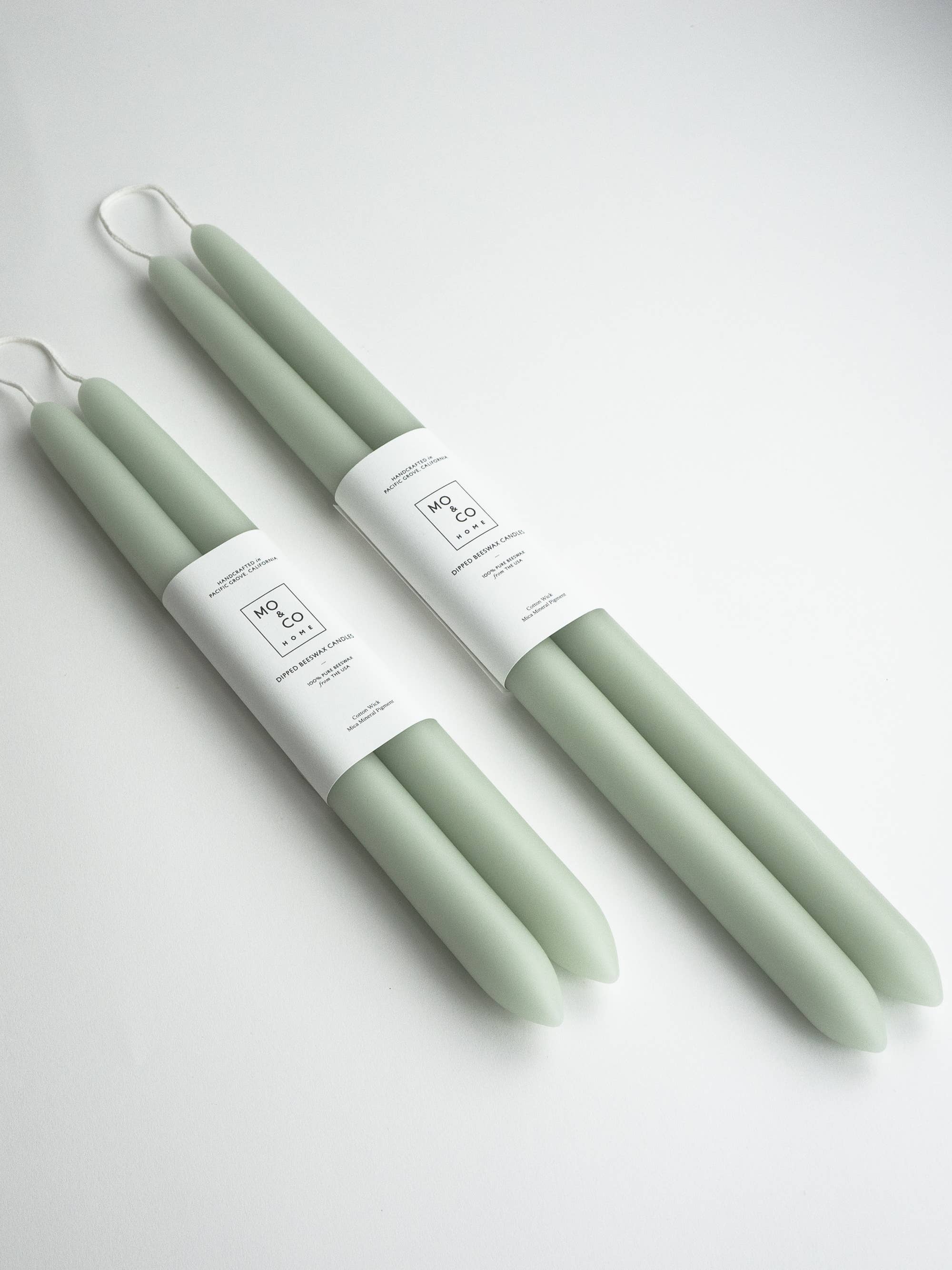 Eucalyptus Dipped Beeswax Taper Candles