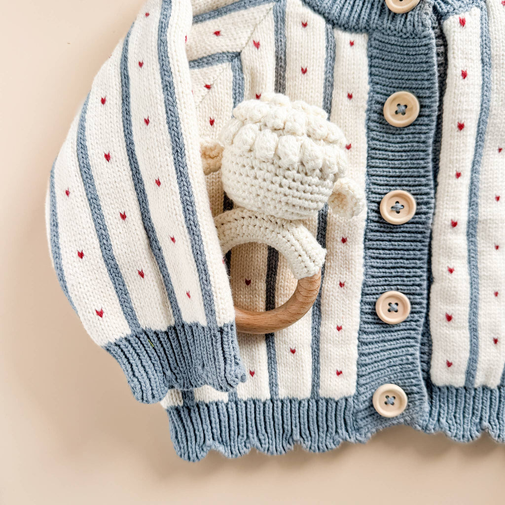 Cream Lamb Teether Rattle