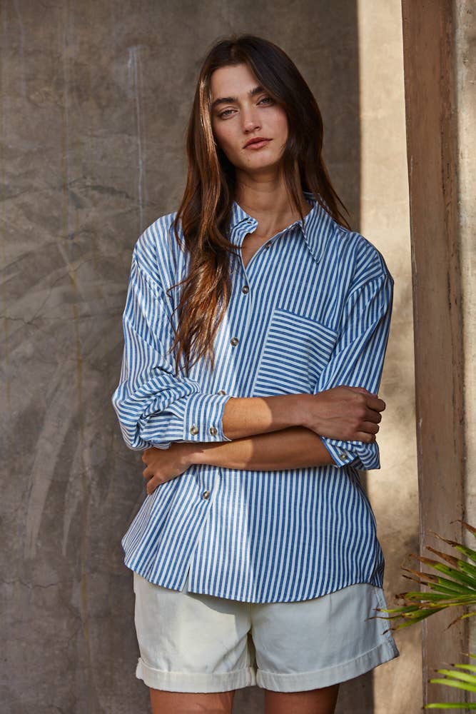 Striped Button Down Top