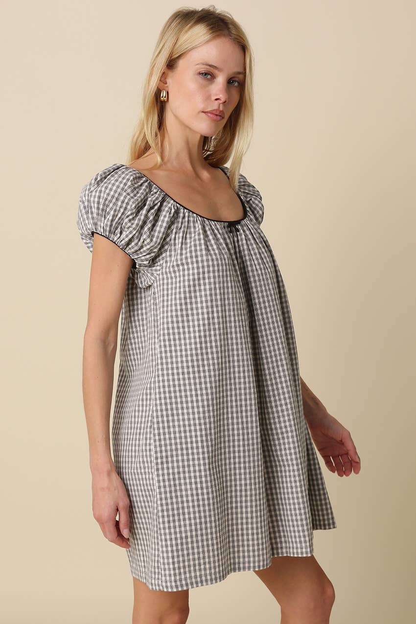 Anya Gingham Babydoll Dress