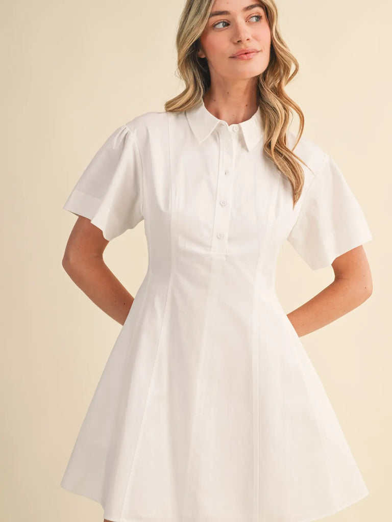 Fit and Flare Short Sleeve Mini Dress