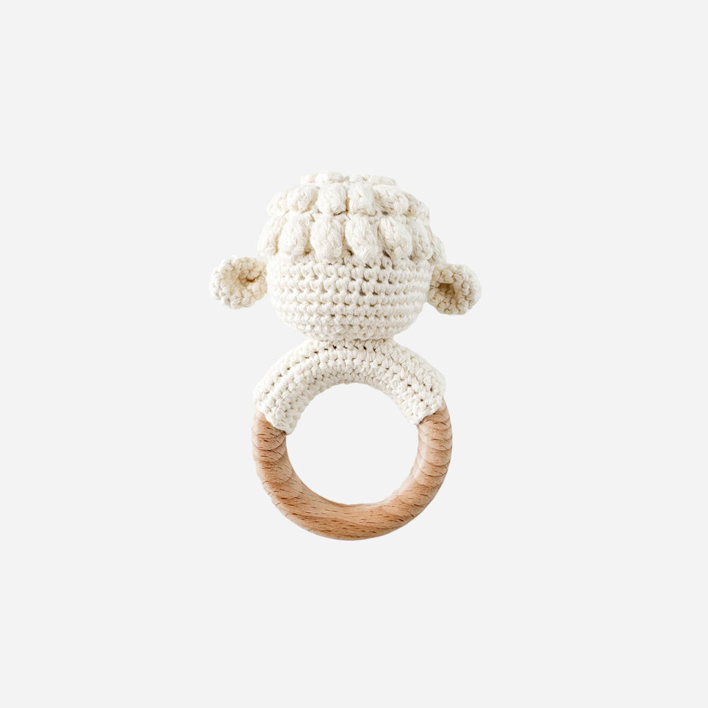Cream Lamb Teether Rattle