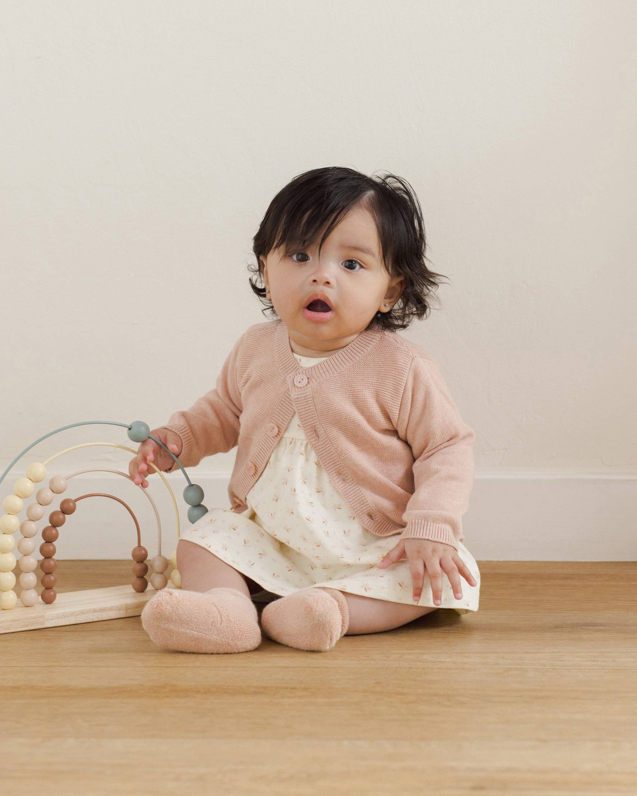 Heathered Rose Knit Cardigan