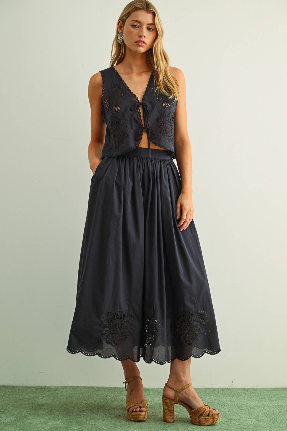 Embroidered Full Skirt